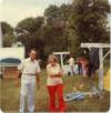 Uncle Edmund and Aunt Ermina at Carl Gross backyard, Hague, ND, 1979