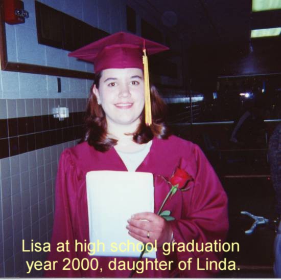 Year 2000 high school graduation - Lisa Marie Sina, daughter of Linda Bauer and Dennis John Sina.