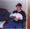 April 6, 2004: Donald Sina and his new nephew Austin John Sina at the hospital. Donald is the son of Linda Bauer and Dennis John Sina.