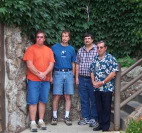 September 23, 2007 celebrating Claude's 80th birthday, Hart Ranch, Rapid City, SD, Claude and Sons, Randy, Allen, Simon.