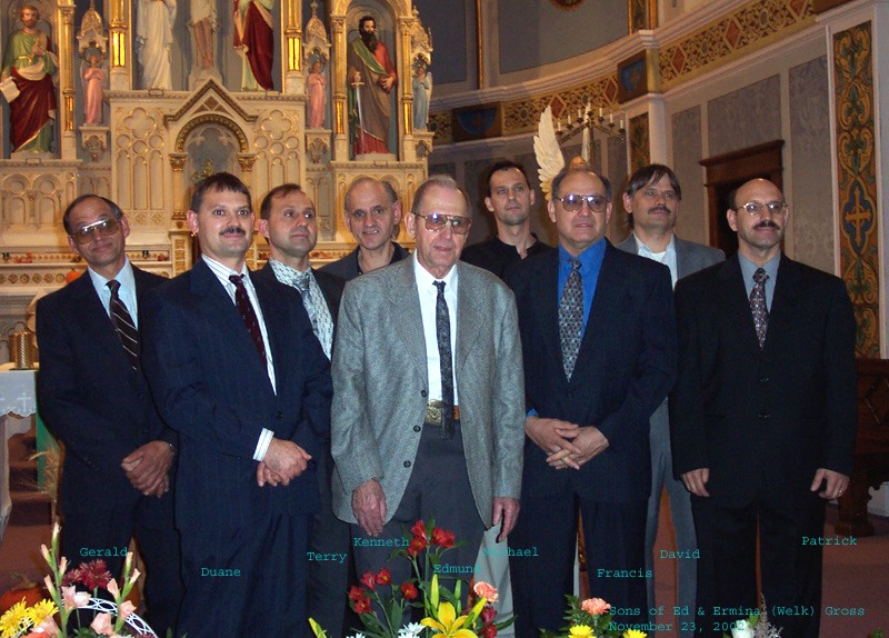 Sons of Edmund and Ermina (Welk) Gross, Ermina's Funeral, November 23, 2002 at Sts. Peter and Paul Catholic Church, Strasburg, ND