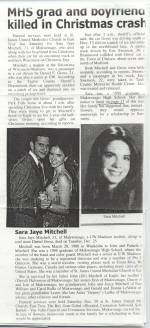 MHS Article of Daniel and Sara, December 25, 2001 Accident