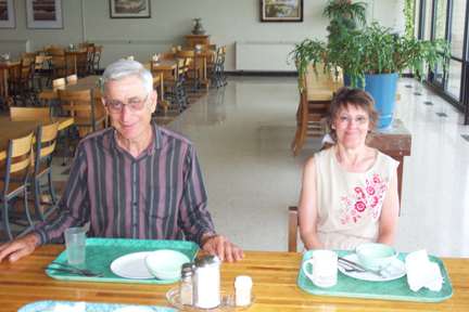 Visiting with Br Placid Gross at Assumption Abbey, Richarton, ND on July 2, 2008