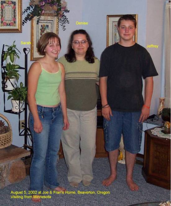Sarah, Denise, and Jeffrey, August 5, 2002