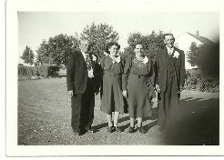 Joe and Fran Gross, Wedding Day August 16, 1948.  L-R:  Fran's parents Adam and Otillia Grinsteinner and Joe's parents, Carl and Barbara.