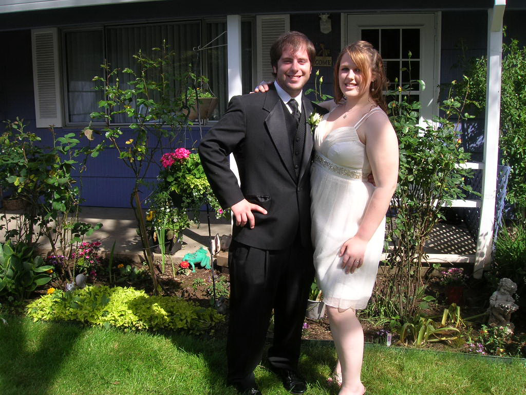 Kayla and Wayne on there way to the High School senior prom, May 2008