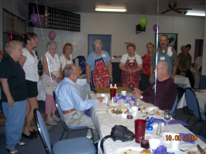 Singing Happy Birthday at Matt's 90th birthday, Benson, AZ