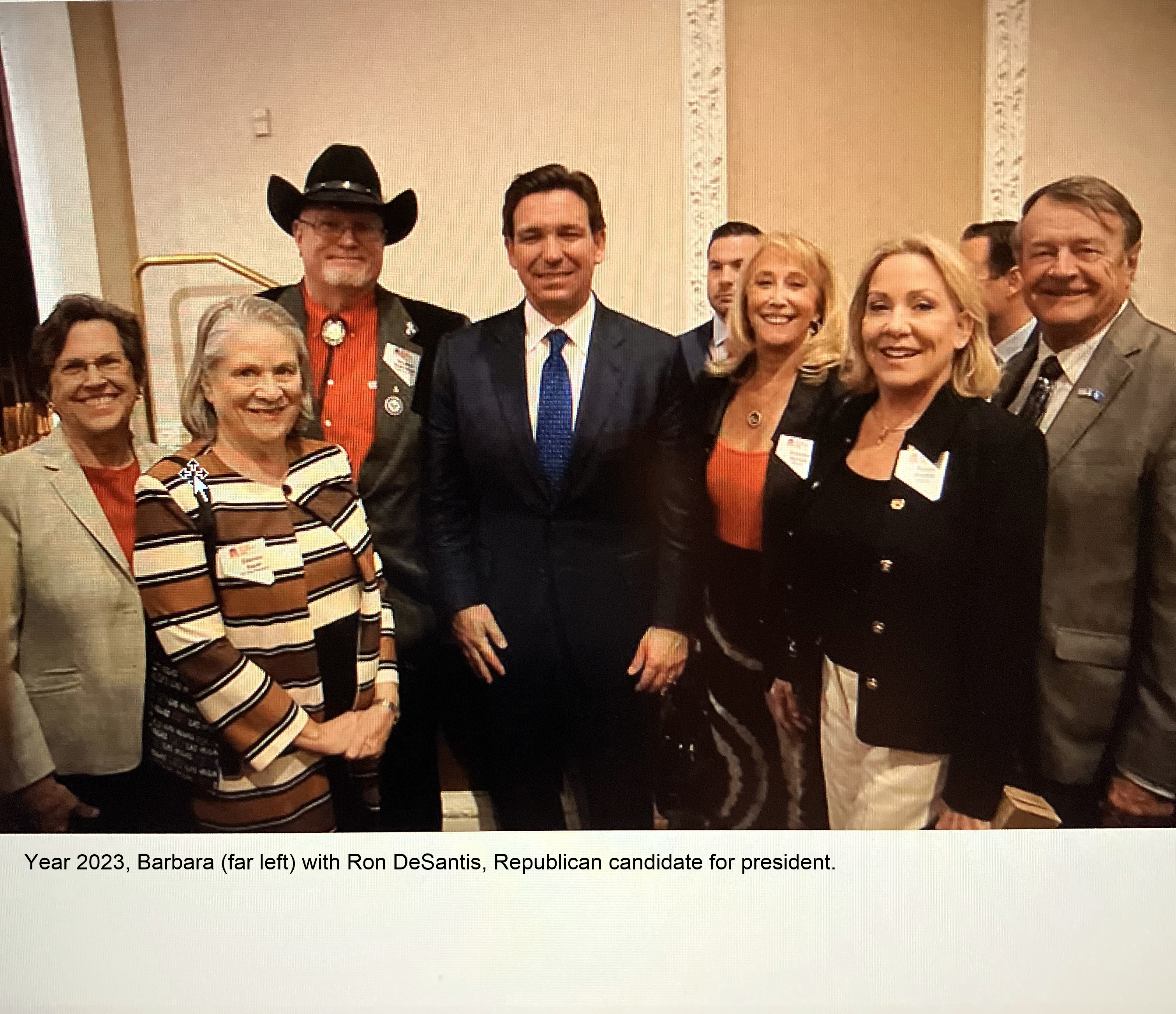 Barbara with Ron DeSantis and the Neveda Republican Party volunteers