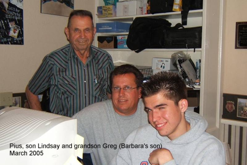 Pius, son Lindsay and grandson Greg, March 2005