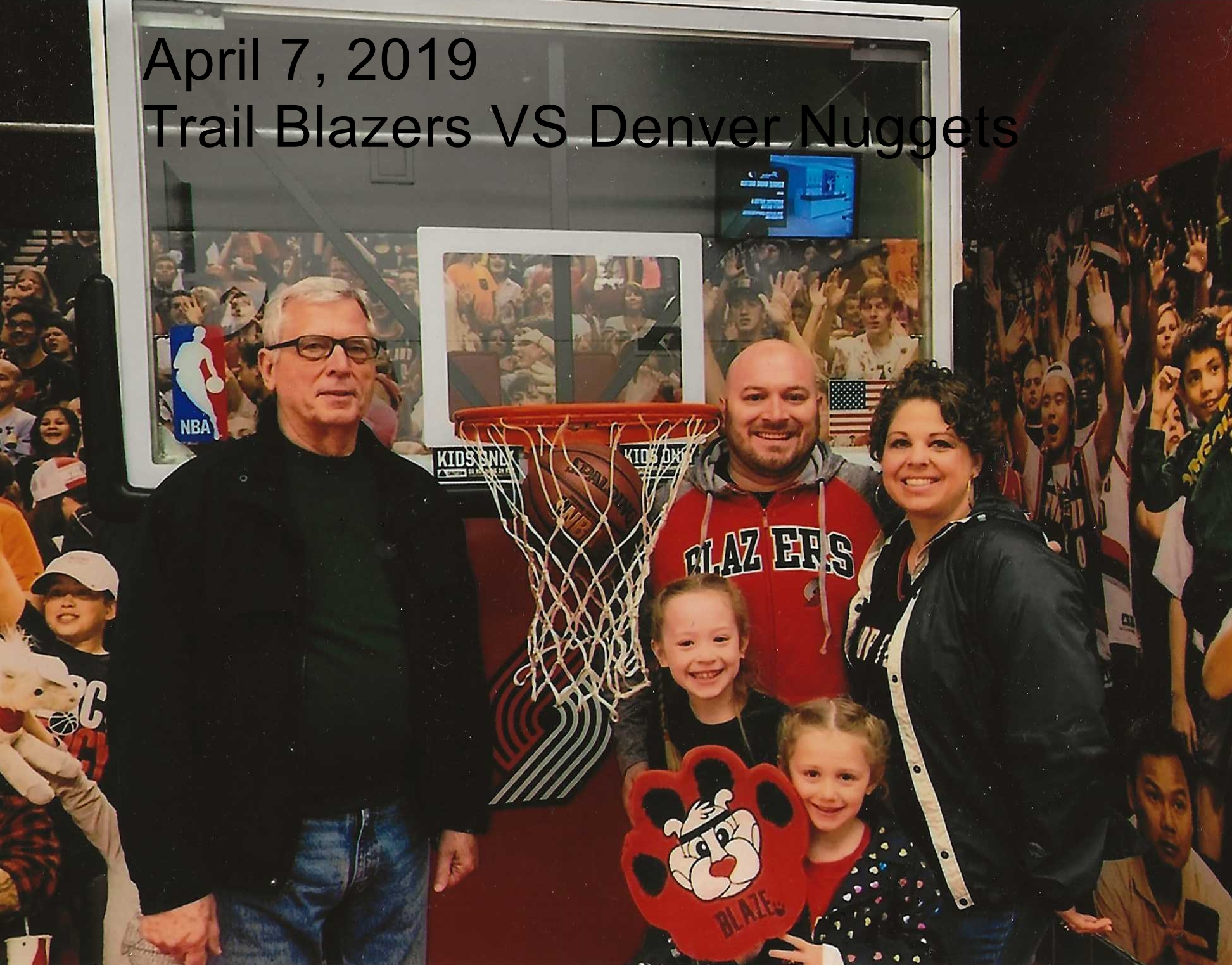 April 7, 2019 at Portland Trail Blazer VS Denver Nuggets.