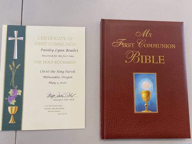 May 1, 2022:  Paisley's 1st Bible