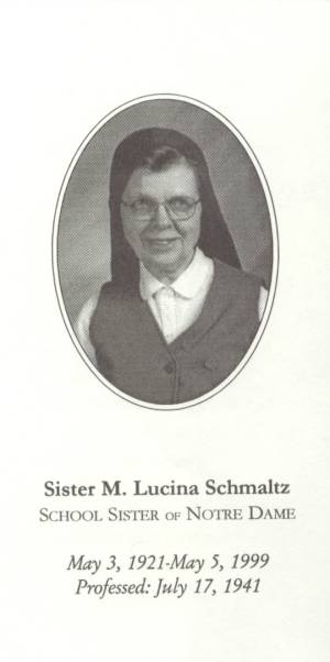 Sr. M. Lucina Schmaltz, SSND