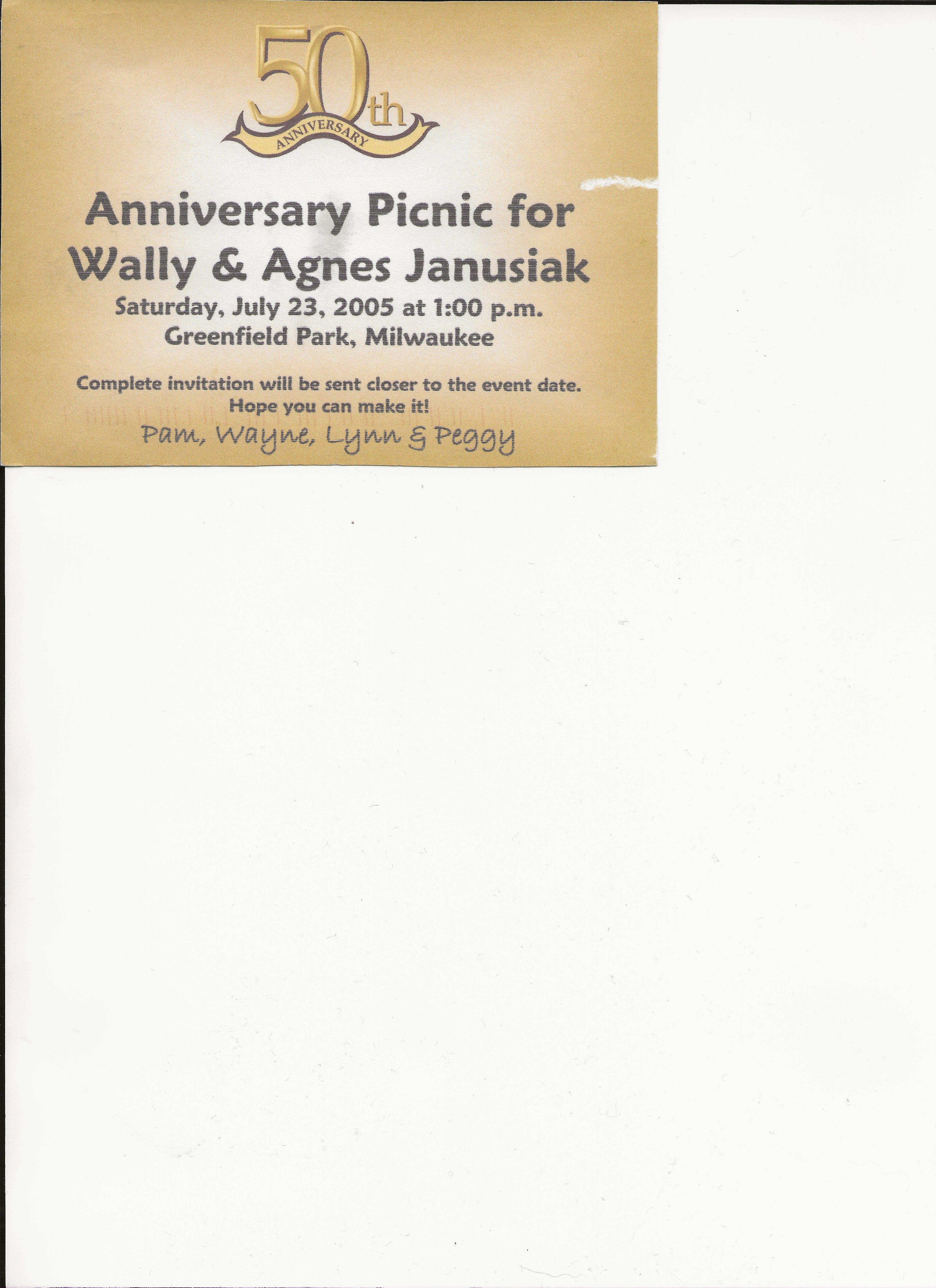 Agnes and Wally's 50th Anniversary 2005