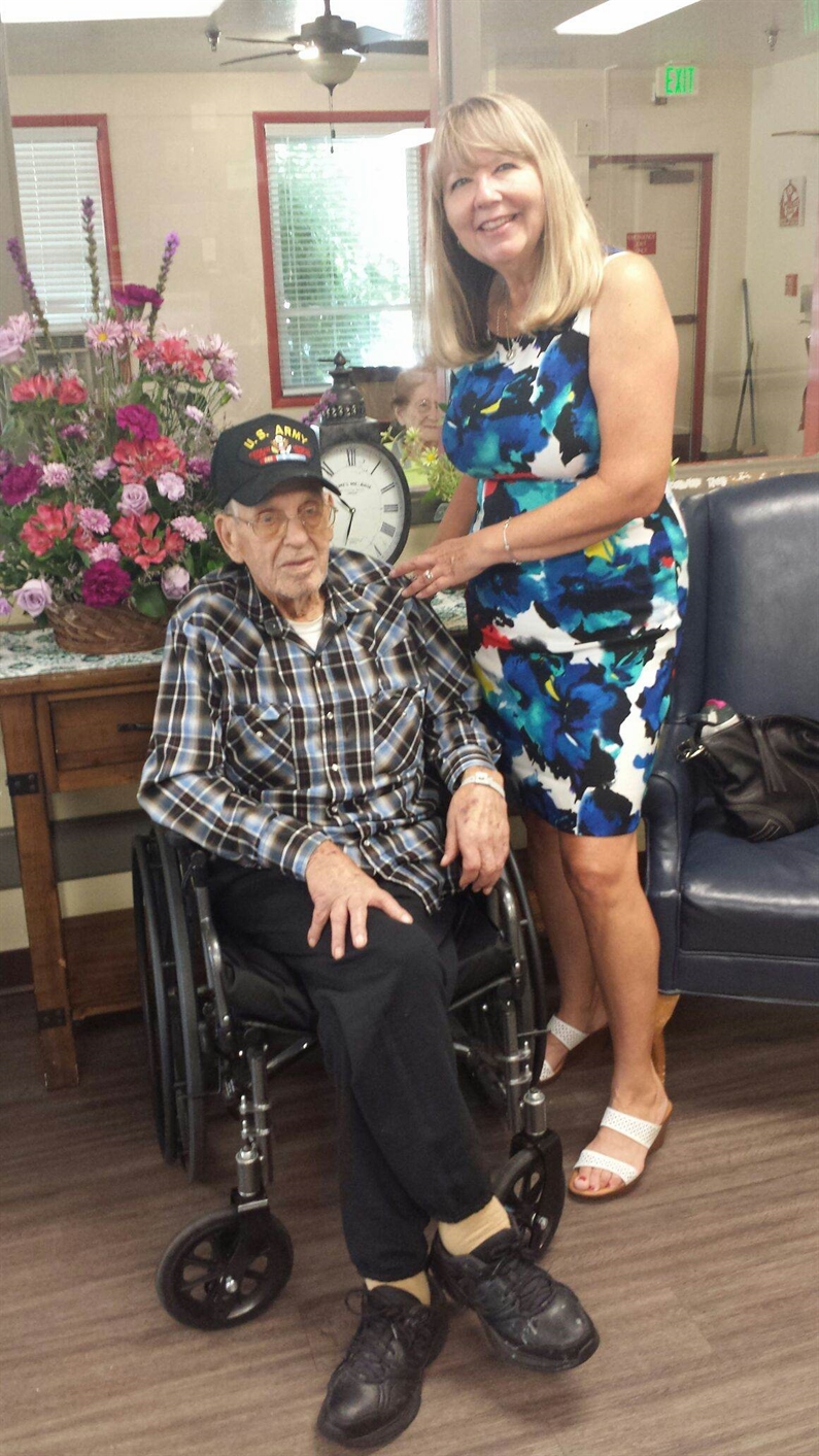 September 11, 2018.  Judith visitng with her Dad