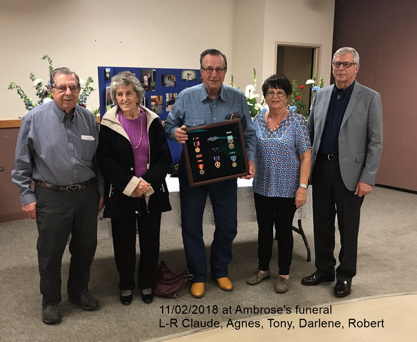 November 2, 2018 L-R Claude, Agnes, Tony, Darlene, Robert 