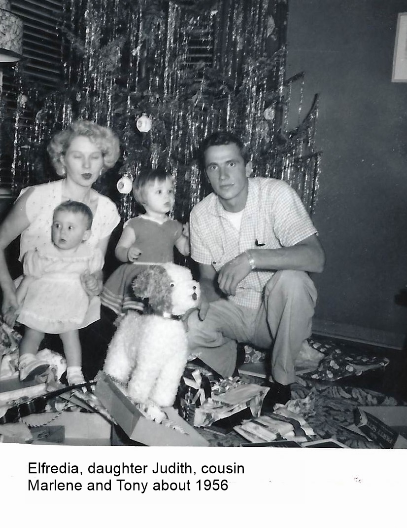 Elfrieda, Tony, Judith and cousin about 1956 in Portland, OR 