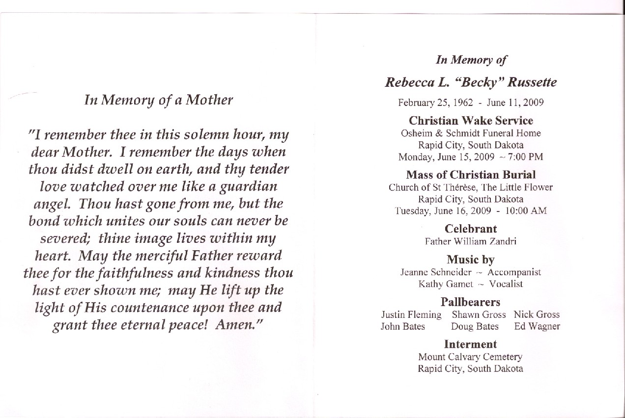 In Memory of Becky
