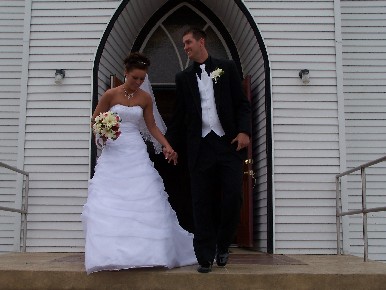 Doug and Lacey Exiting Church, June 20, 2009