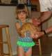 Anna with the cat at home, 2002