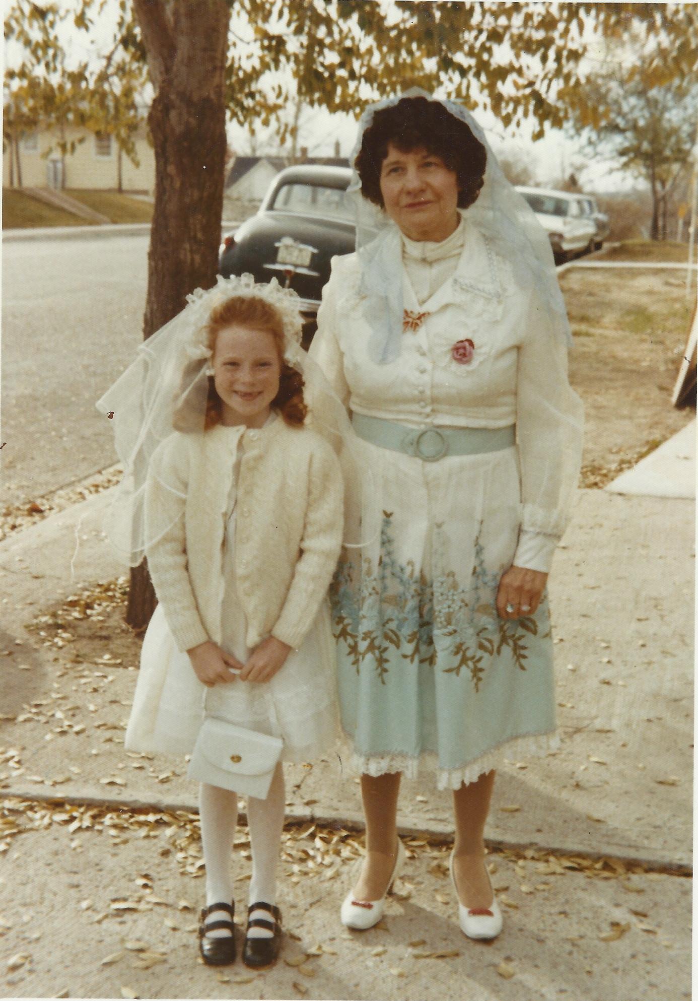 Anna (Gross) Kraft and daughter Phyllis first communion