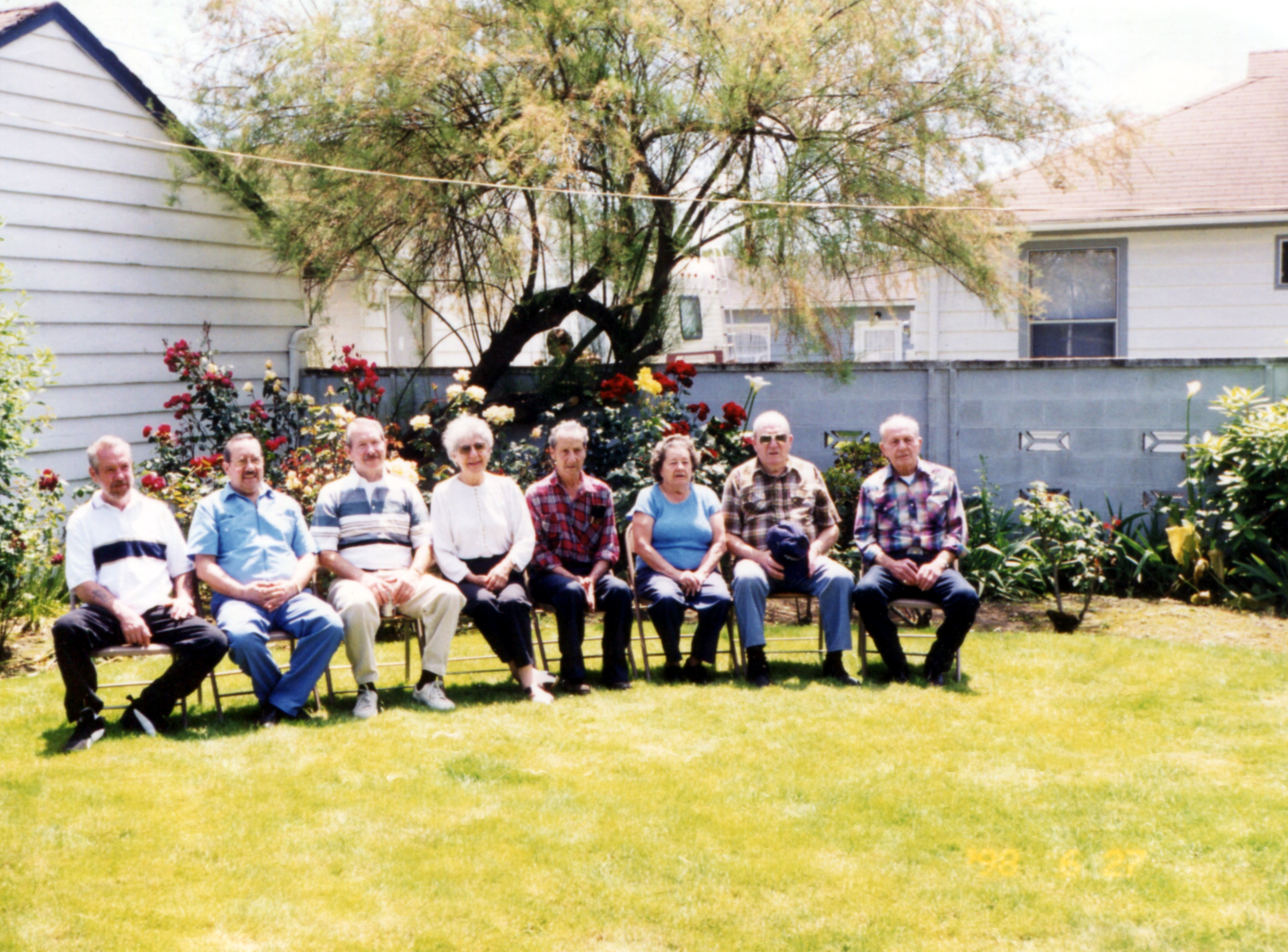 Frances Gross Feist and Loranz Feist family reunion at Woodland, Washingtion celebrating Francess' 100 birthday, June 27, 1998..