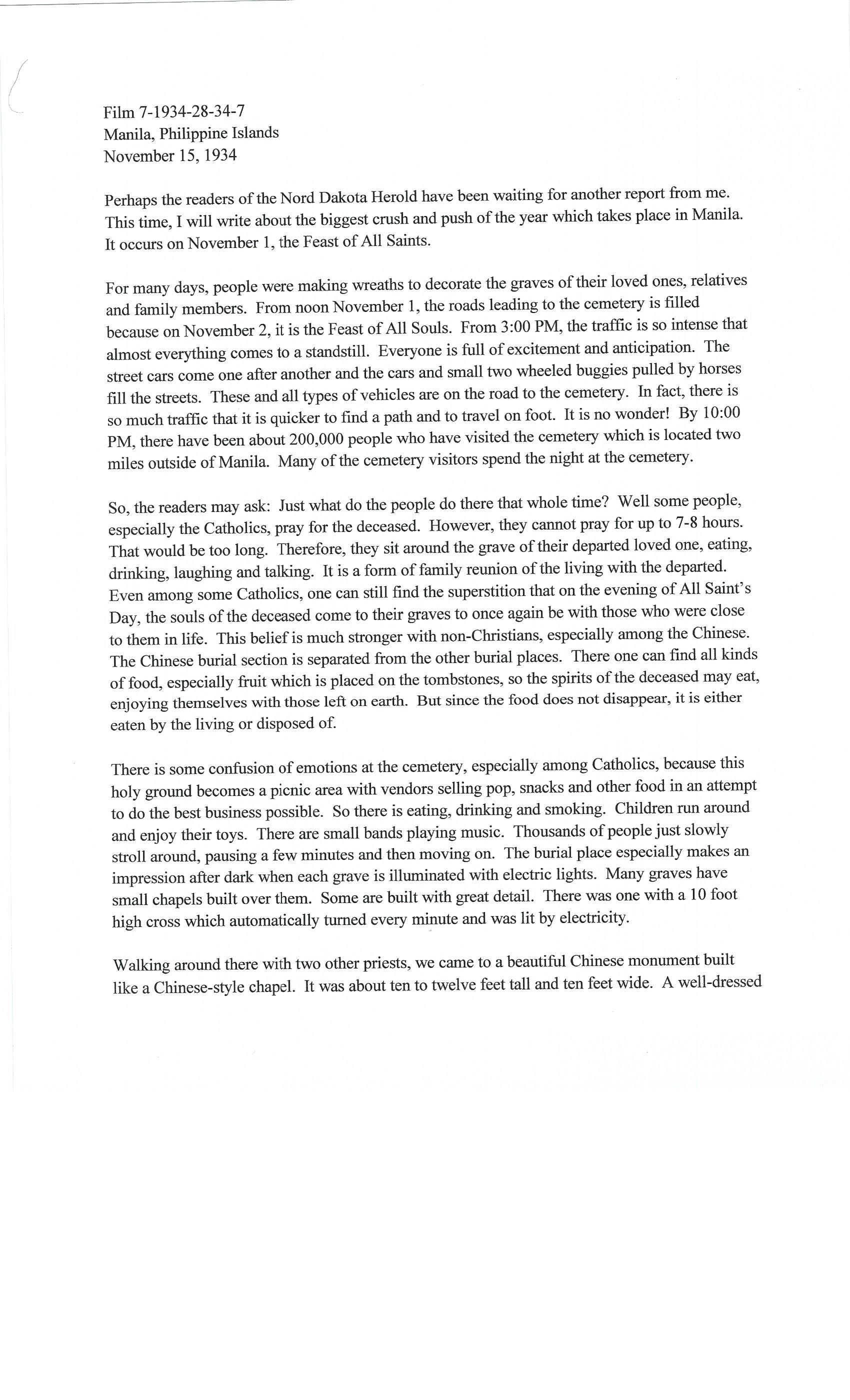 Fr. Joseph letter to the North Dakota Harold, a german newspaper.