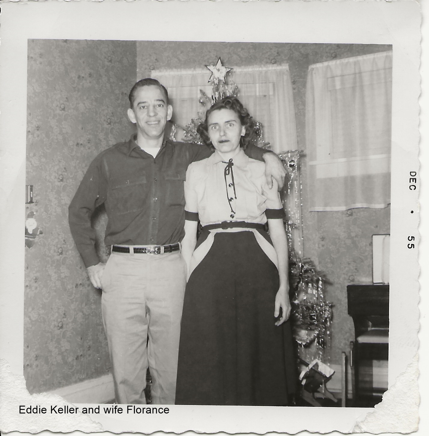 December 1955:  Eddie Keller and wife Florence