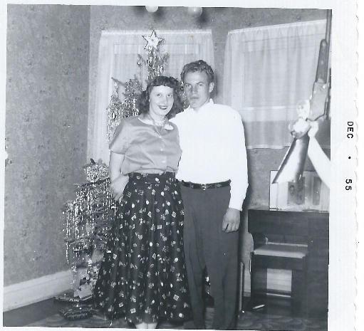 December 1955: Henry Keller and his wife, Jeanne