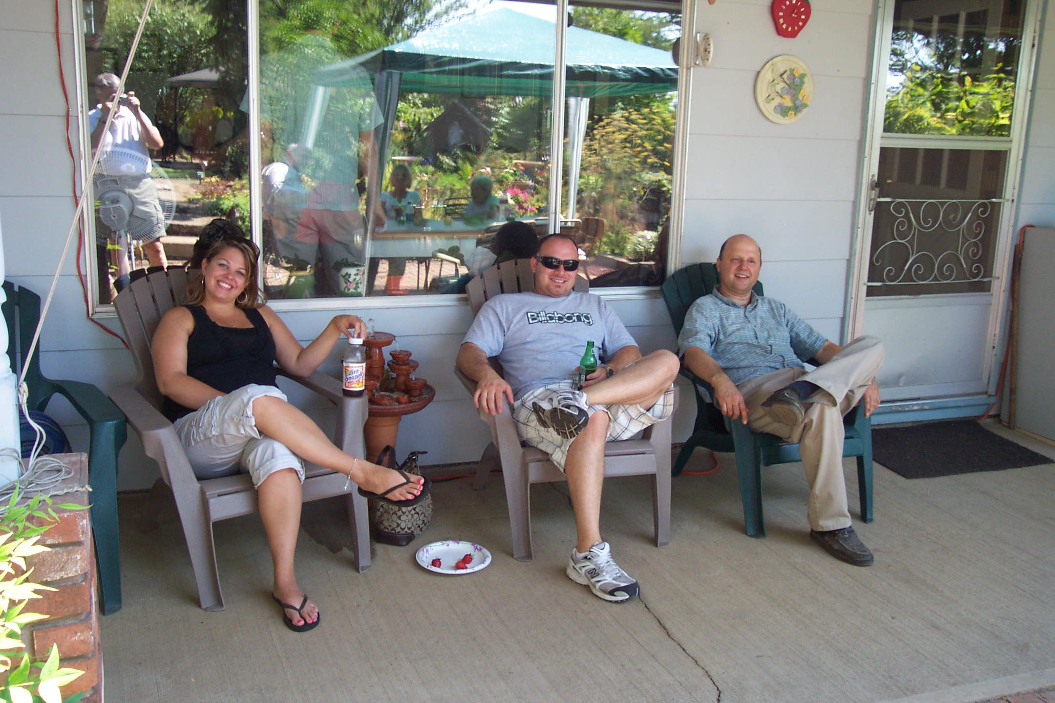 August 16, 2008, Emily, Joey and Myron at Joe and Fran's 60th wedding anniversary.