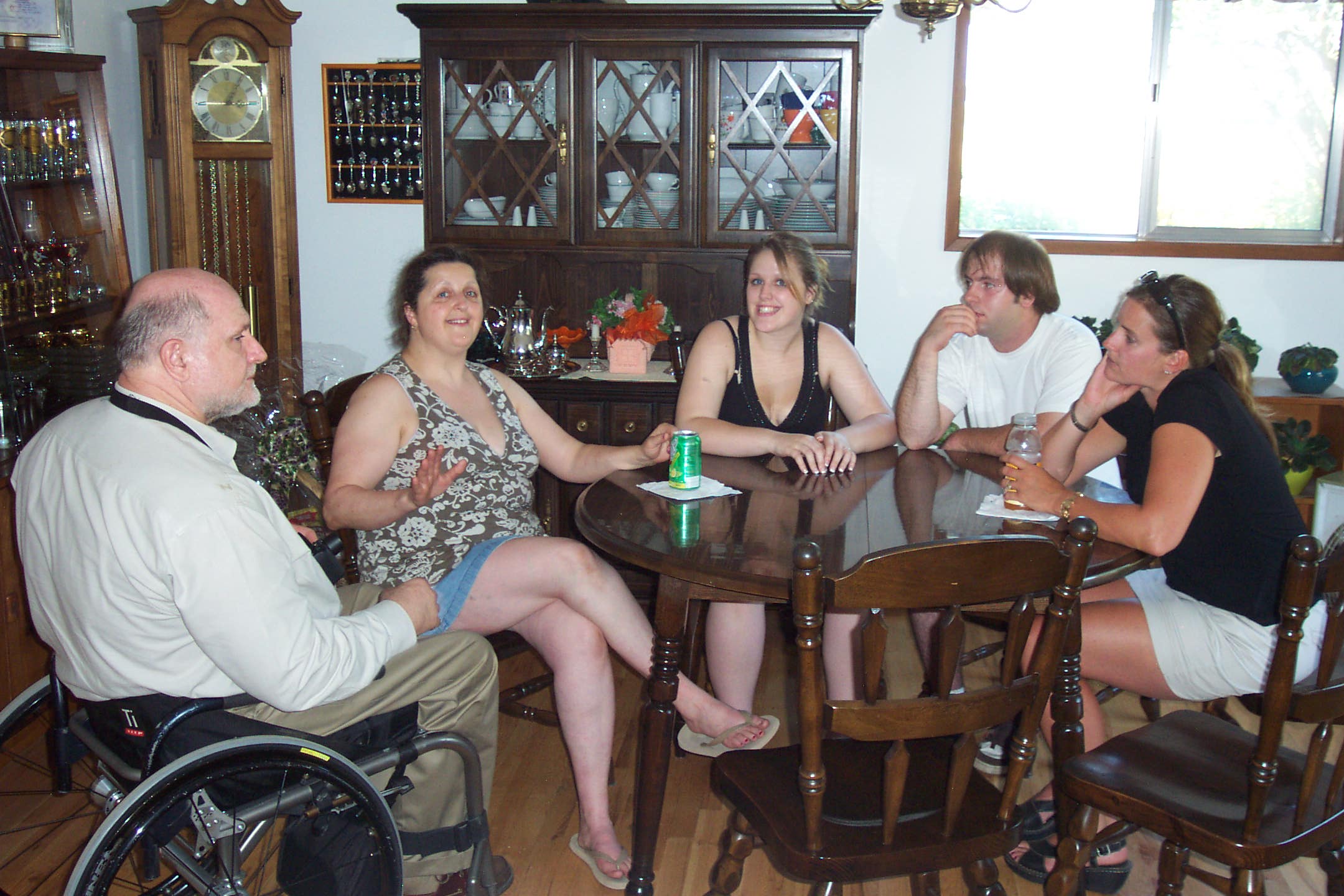 August 16, 2008, Charles, Kim, Kayla, Wayne, Kim and Kassidy's friend mom friend at Joe and Fran's 60th wedding anniversary.