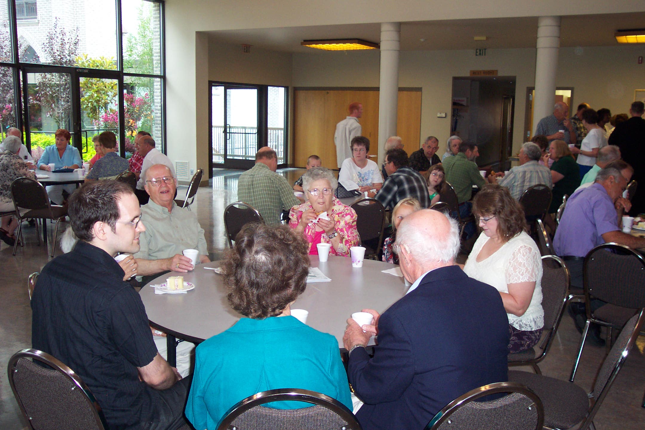 August 17, 2008, St Mary's Catholic Chuch, Mt. Angel, OR., coffee and donuts after Mass.