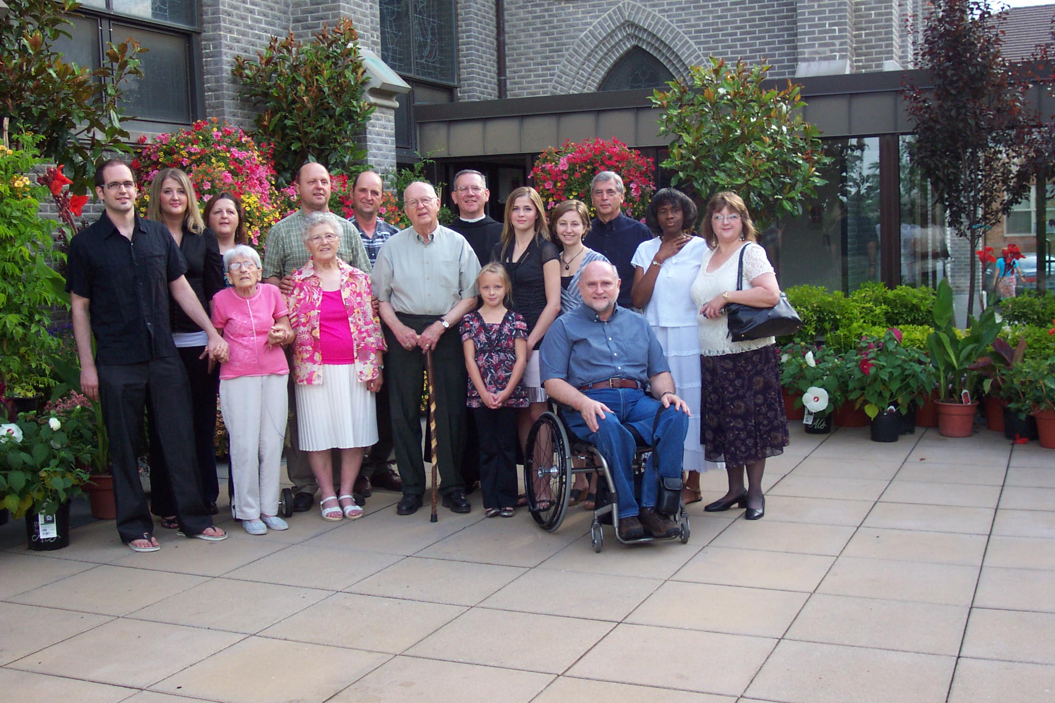 August 17, 2008, St Mary's Catholic Chuch, Mt. Angel, OR., family with Father Weible.