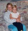 Kayla holding Kassidy, August 5, 2002