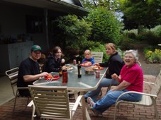 June 10, 2007 at Joe and Fran's home in Woodburn, OR, L-R: Jeff, Sarah, Kassidy, Kayla, Fran