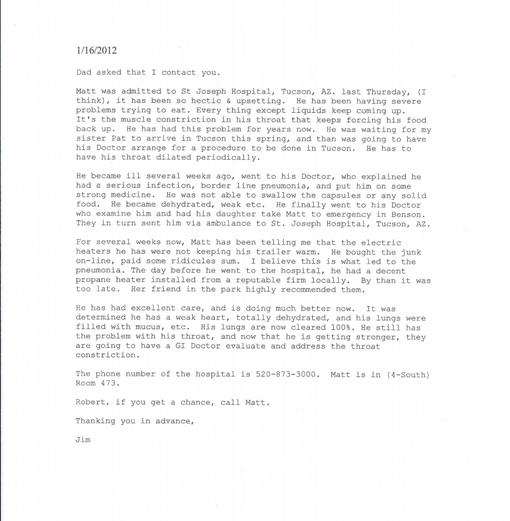 A letter from Jim, January 16, 2012