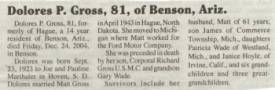 Clipping from Emmons County Record, Linton, N. Dakota, December 2004