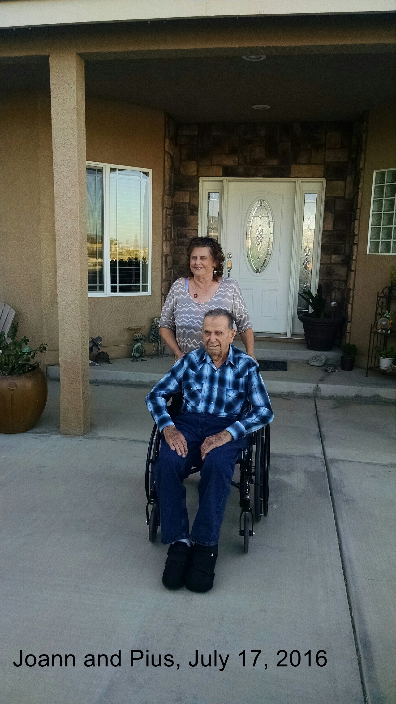Joann and Pius, July 17, 2016.