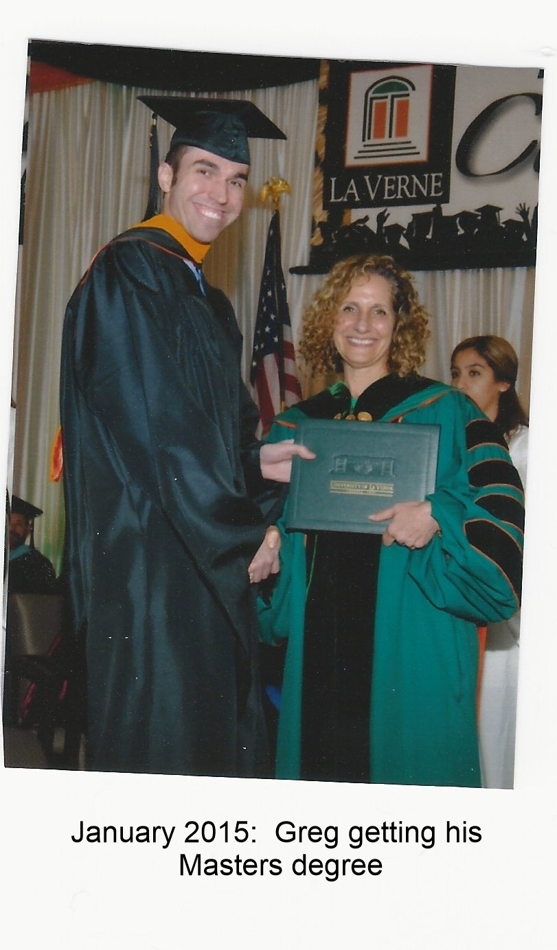 Greg Pacal January 2015: Recieved his Masters degree. 
