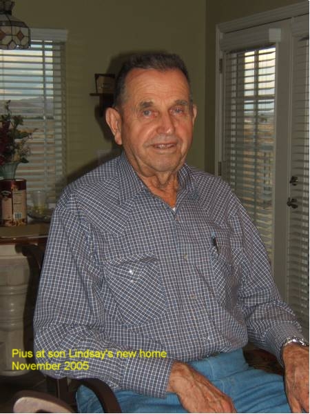 Pius at his son's Lindsay and Carla's new home, November 2005