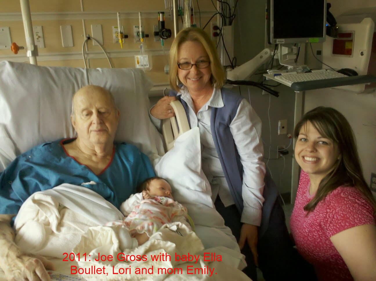 2011: Newborn Ella Margery Boullet, with great-uncle Joe Gross.