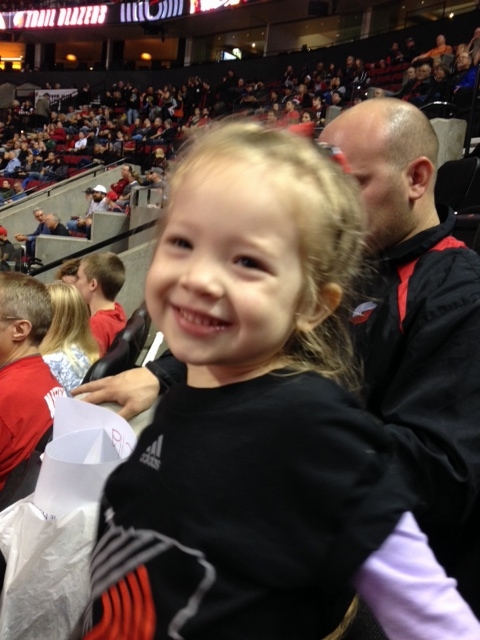 10-17-2014 Ella at first Blazer game.