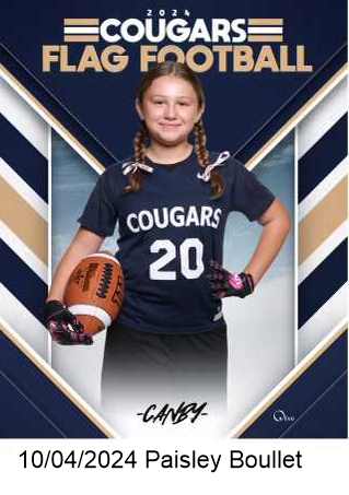 Paisley: 2024 5th grade Flag Football.