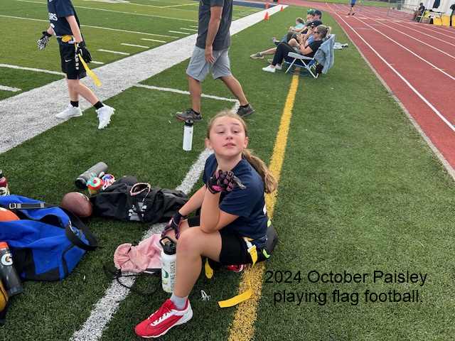 Paisley: 2024-25 5th grade - Playing Flag Football.
