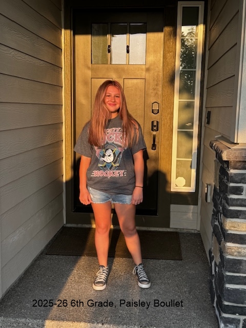 Paisley: 2025-26 6th grade.