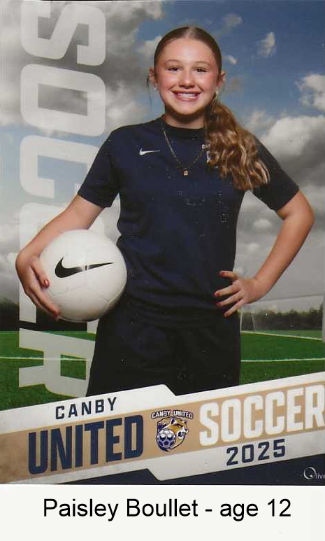 Paisley: 2025 6th grade soccer.
