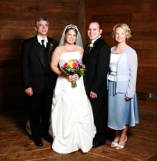 June 9, 2007: Emily and Joey wedding, Bob, Emily, Joey, Lori.