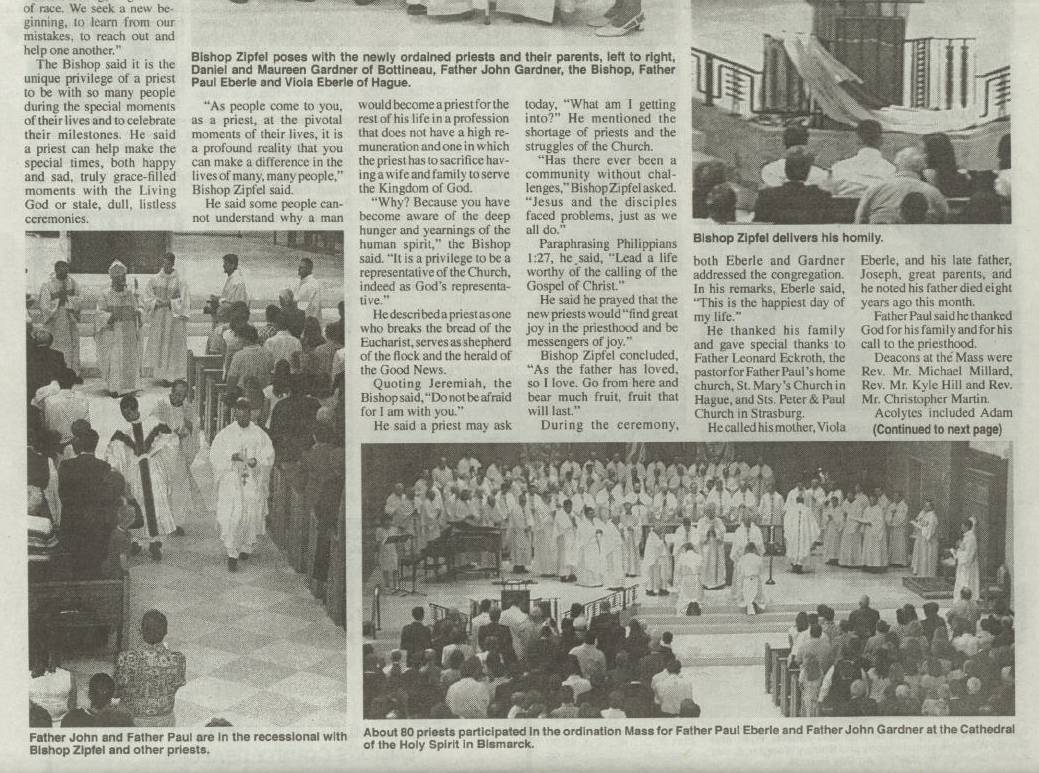 Fr Paul's celebrating his first Mass at Hague, ND, June 3, 2005